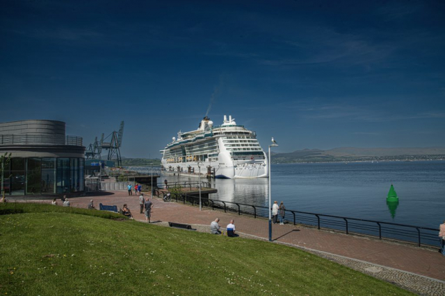 cruise ship jewel of the seas alongside Greenock Inverclyde Scotland United Kingdom