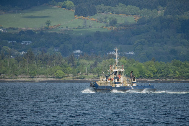 Svitzer Milford man overboard drill Greenock Inverclyde Scotland United Kingdom Clyde