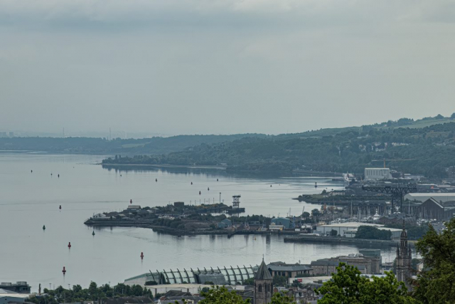 Great Harbour from Craig top lyle hill Greenock Inverclyde Scotland United Kingdom