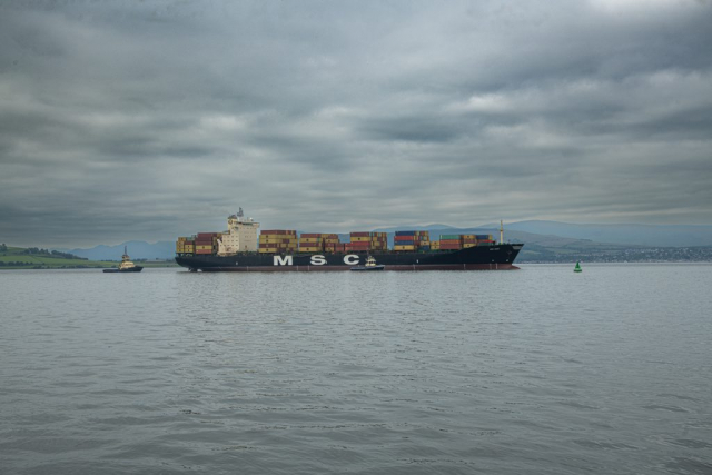 MSc Suez ship dock Greenock Inverclyde Scotland United Kingdom
