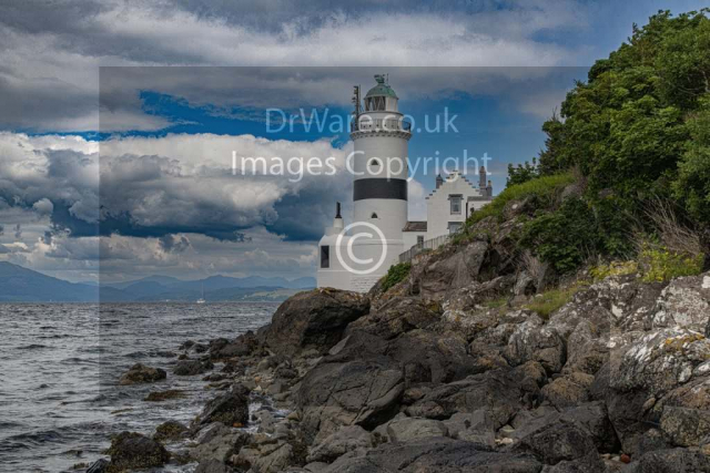 Cloch lighthouse from beach Gourock Inverclyde scotland United Kingdom