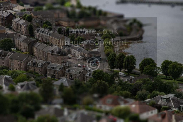 One Cove road and Kane and son carpets from Lyle Hill Greenock look down on Gourock