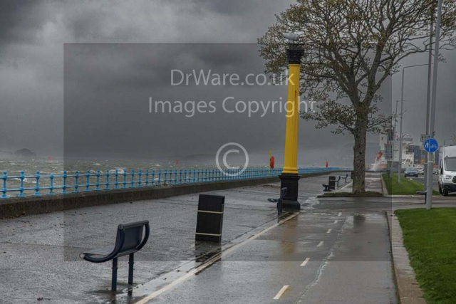 esplanade winter storm babet can see why called the splash Greenock Inverclyde Scotland United Kingdom