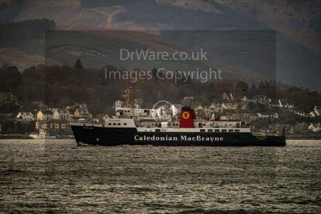 Mv isles of arran leave Gourock Inverclyde pass Hurters key Scotland Clyde United Kingdom
