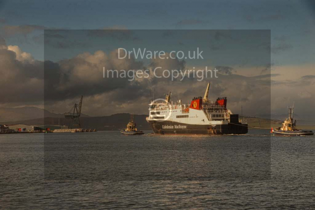 MV Glen Sannox On sea trials from Greenock under own power fergsions cal-mac