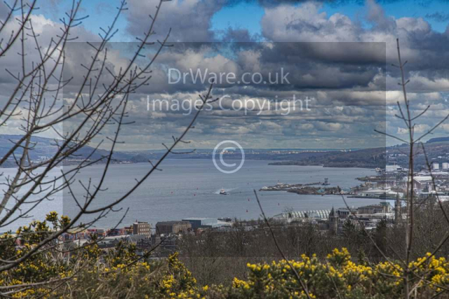 Greenock look up river from Lyle hill Inverclyde Scotland River Clyde United Kingdom