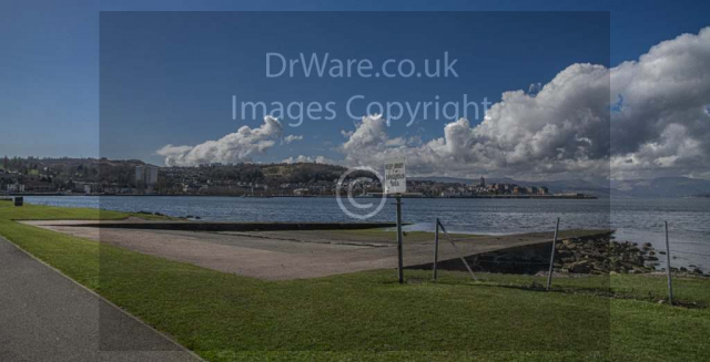 Greenock Battery park sea plane slip Inverclyde Scotland yes we do get good weather Clyde United Kingdom