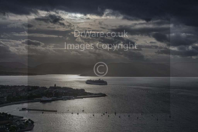 Carnival Legend leave Greenock this evening heading for Belfast Inverclyde Scotland Clyde United Kingdom