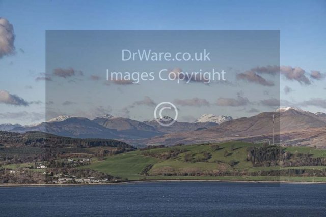 Frist snow on hill from Greenock Lyle hill Inverclyde Scotland Clyde United Kingdom
