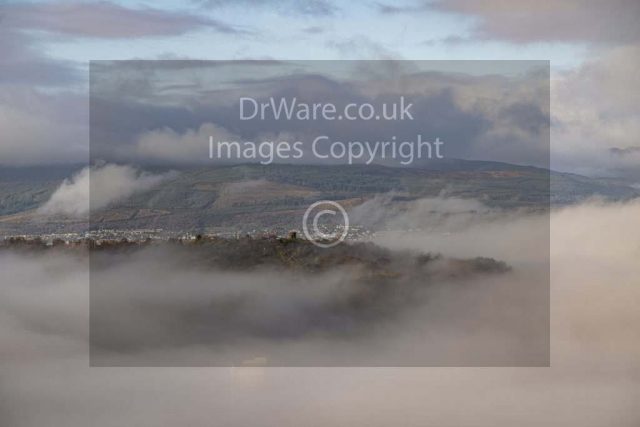 Tower hill Gourock in clouds Inverclyde Scotland United Kingdom