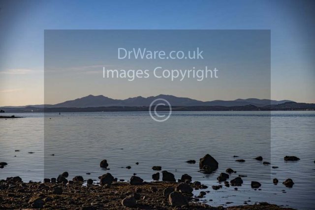Lunderston Bay Gourock Inverclyde Scotland Clyde Arran in distance United Kingdom