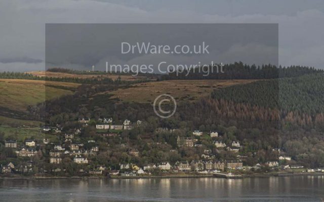 Kilcreggan Pier from Tower Hill Gourock Inverclyde Scotland Clyde United Kingdom