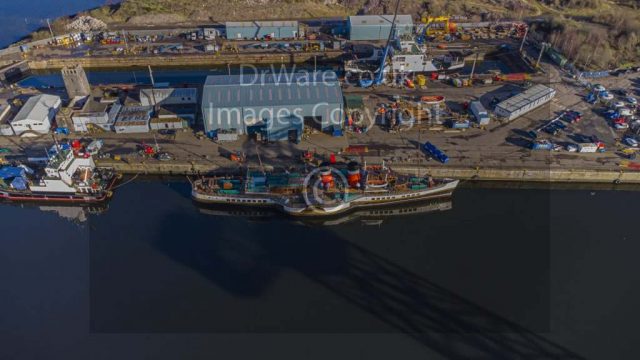 PS Waverley Alongside Garvel Dry dock Greenock Inverclyde Scotland Clyde United Kingdom