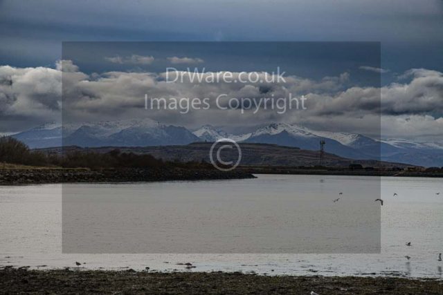 Fairlie North Ayrshire Snow on Arran Scotland Clyde United Kingdom