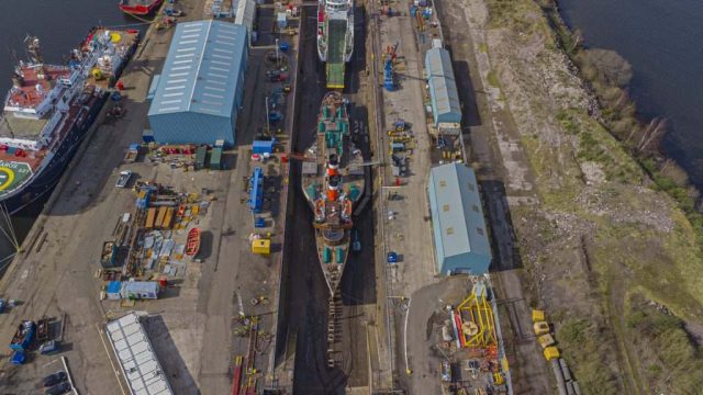 Greenock Garvel dry dock PS Waverly Inverclyde Scotland United Kingdom