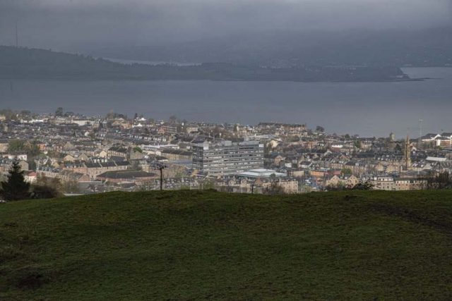 Greenock from Overton Old largs road Inverclyde Scotland Clyde United Kingdom