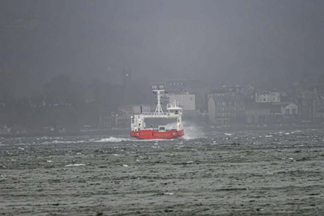 Western ferries sound of seil in wind off Gourock inverclyde Clyde Dunoon ferry United Kingdom