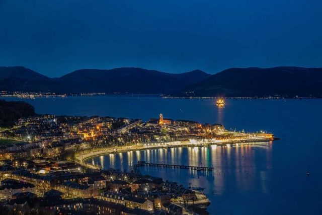 Lyle Hill Greenock looking over Gourock Inverclyde Scotland clyde United Kingdom
