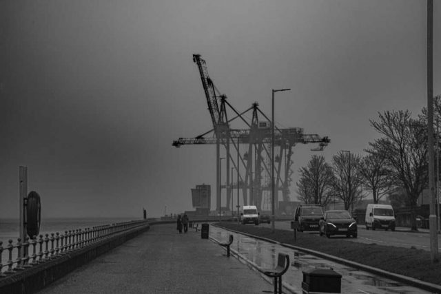 Greenock Esplanade in the rain Inverclyde Scotland Clyde United Kingdom