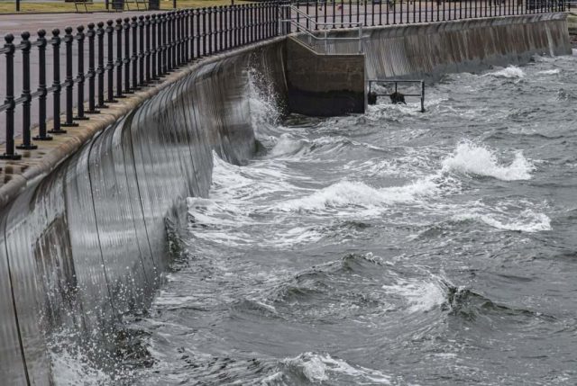 Waves Largs Promenade North Ayrshire Scotland Clyde United Kingdom