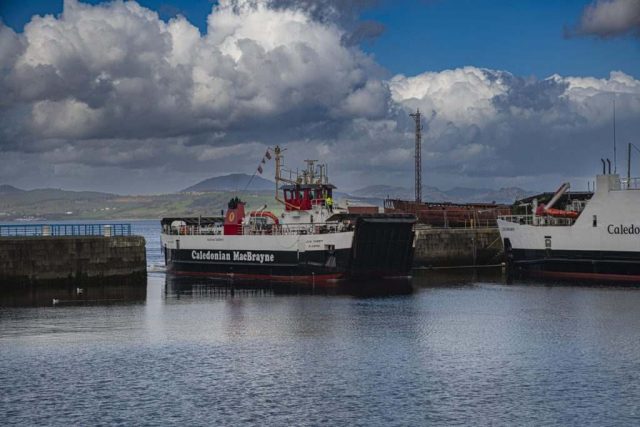 Mv loch Tabert going in for Dry dock Greenock Garvel Inverclyde Scotland Clyde United Kingdom