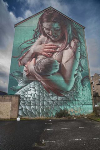 Nicolson St Greenock Breastfeeding Mermaid (mural) Inverclyde Scotland United Kingdom