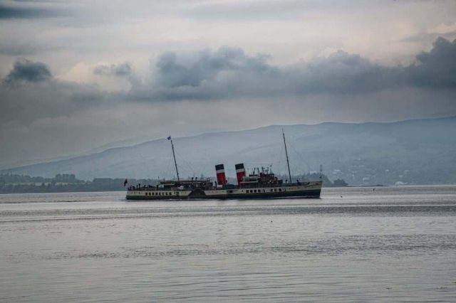 PS Waverley on tail o' the bank Greenock Inverclyde Scotland Clyde United Kingdom