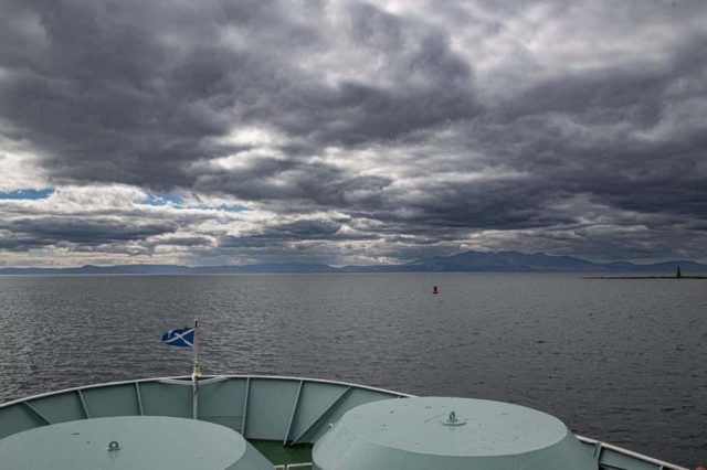Arran From Adrossan Ferry North Ayrshire Scotland firth of Clyde cal isle calmac United Kingdom