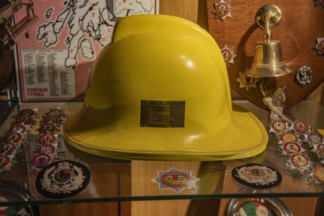 Greenock Fire mussum Cork helmet Inverclyde Scotland United Kingdom