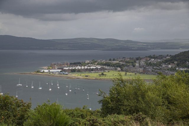Battery Park Greenock From Gourock Tower Hill Inverclyde Scotland Clyde United Kingdom