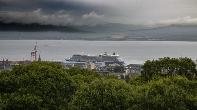 Celebrity Eclipse Criuse Ship Alongside Greenock Cruise ship terminal Inverclyde Scotland Clyde United Kingdom