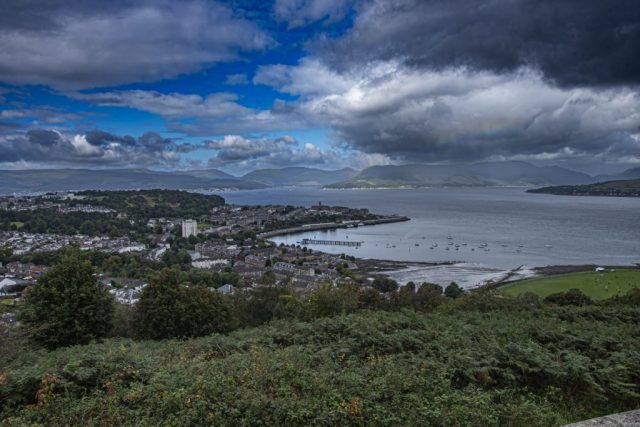 Greenock Lyle hill looking over Gourock argyle hills Inverclyde Scotland Clyde