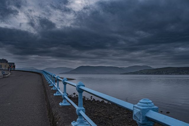 Boring sunset Greenock Esplanade Inverclyde Scotland Clyde United Kingdom