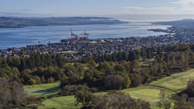 Lyle hill Greenock in sunshine Inverclyde Scotland Clyde United Kingdom