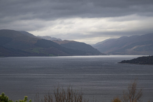 Look over Clyde From tower hill over Loch Long Gourock Inverclyde Scotland United Kingdom