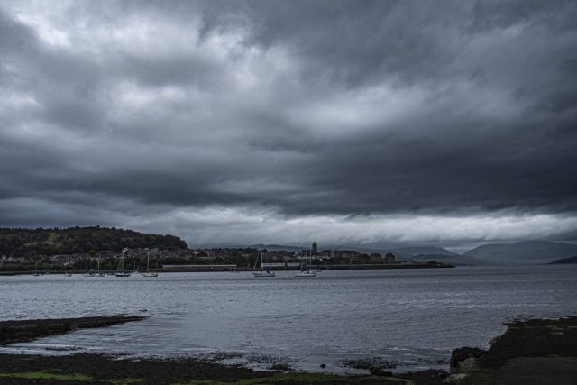 Old sea plane slip Greenock Battery park Inverclyde Scotland Clyde United Kingdom
