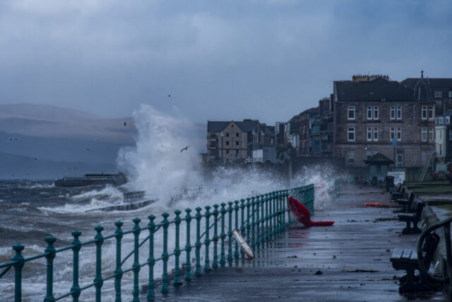 Gourock Ashton Promenade Storm Boelo Inverclyde Scotland Clyde United Kingdom